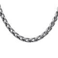 Chaine sur Artemare : Collier en acier satin&eacute; maille aspect torsade - 51+5cm