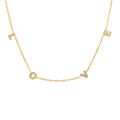 Collier en acier dor&eacute; love avec oxydes blancs sertis - 43+4cm Artemare