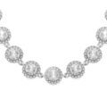 Colliers sur Artemare : Collier en acier ronds d'oxydes blancs sertis contour oxydes blancs sertis - 31+14cm