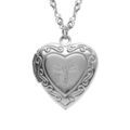 Collier en acier avec pendentif cassolette coeur et arbre de vie - 45+10cm