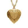 Collier en acier dor&eacute; avec pendentif cassolette coeur et arbre de vie - 45+10cm