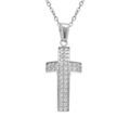 Colliers sur Artemare : Collier en acier croix 20mm x 10mm oxydes blancs sertis - 40+5cm