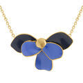 Colliers sur Artemare : Collier en acier dor&eacute; Stella Mia demi fleur avec r&eacute;sine bleue -38+5cm
