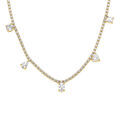Collier en acier dor&eacute; oxydes blancs sertis riviere - 40+5cm Artemare