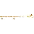 Chaine sur Artemare : Cha&icirc;ne cheville en acier dor&eacute; pampille d'oxydes blanc serti clos - 21+3cm