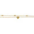 Chaine sur Artemare : Cha&icirc;ne cheville en acier dor&eacute; double rang avec coeur - 19.5+5cm