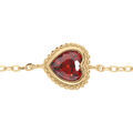 Bracelet en vermeil coeur oxyde grenat - 16+3cm Artemare