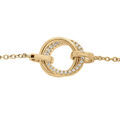 Bracelet en vermeil double cercle lisse et scintillant d'oxydes blancs sertis - 16+2cm Artemare