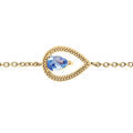 Braceleten vermeil goutte ajour&eacute;e oxyde bleu ciel serti - 16+2cm Artemare