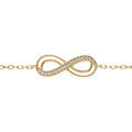Bracelet en vermeil motif infini ajour&eacute; avec oxydes blancs sertis - 16+2cm
