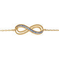 Bracelet en vermeil motif infini ajour&eacute; avec oxydes bleu clair sertis - 16+3cm Artemare