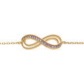 Bracelet en vermeil motif infini ajour&eacute; avec oxydes violets sertis - 16+3cm Artemare