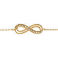 Bracelet en vermeil motif infini ajour&eacute; avec oxydes couleur miel sertis - 16+3cm