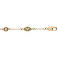 Bracelet en vermeil pampilles navettes oxydes verts et ronds orang&eacute; - 16+3cm Artemare