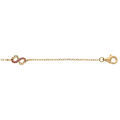 Bracelet en vermeil trois infinis avec oxydes roses sertis - 15+3cm Artemare
