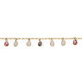 Bracelet en vermeil pampilles forme goutte et oxydes multi couleurs - 15+4cm Artemare