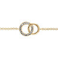 Bracelet en vermeil deux cercles entremel&eacute;s pierres blanches - 16+1+1cm Artemare
