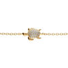 Bracelet en vermeil tortue par&eacute;e d'oxydes blancs - 16+2cm
