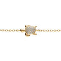 Bracelet en vermeil tortue par&eacute;e d'oxydes blancs - 16+2cm
