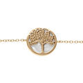 Bracelet en vermeil arbre de vie avec nacre blanche - 16+2cm
