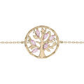 Bracelet en vermeil arbre de vie avec oxydes fuschias - 16+3cm Artemare