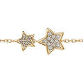 Bracelets sur Artemare : Bracelet en vermeil deux etoiles pav&eacute;es d'oxydes blancs - 16+1,5cm