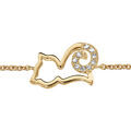 Bracelets sur Artemare : Bracelet en vermeil chat stylis&eacute; d'oxydes blancs - 16+2cm