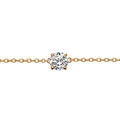 Bracelet solitaire en vermeil oxyde blanc serti 4 griffes 5mm - 18cm r&eacute;glable 16cm
