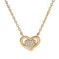 Collier en vermeil avec coeur d'oxydes blancs sertis - 42+3cm Artemare