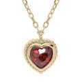 Collier en vermeil avec coeur oxyde grenat - 42+3cm