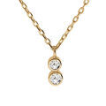 Collier en vermeil deux oxydes blancs sertis clos - 40+2+2cm