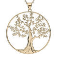 Collier en vermeil massif arbre de vie diam&egrave;tre 35 mm - 44+5cm