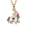 Colliers sur Artemare : Collier en vermeil pendentif licorne en r&eacute;sine - 40+4cm