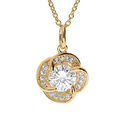 Colliers sur Artemare : Collier en vermeil pendentif rosace avec oxydes blancs - 40+4cm