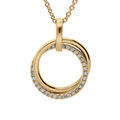 Colliers sur Artemare : Collier en vermeil double cercle lisse et scintillant d'oxydes blancs sertis - 40+4cm