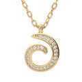 Collier en vermeil spirale avec oxydes blancs sertis - 40+5cm