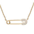 Colliers sur Artemare : Collier en vermeil &eacute;pingle a nourrice avec oxydes blancs sertis - 39,5+5cm