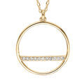 Collier en vermeil pendentif cercle et barrette d'oxydes blancs sertis - 40+5cm Artemare