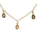 Colliers sur Artemare : Collier en vermeil pampilles gouttes oxydes verts et orang&eacute; - 40+5cm