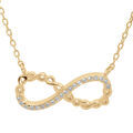 Colliers sur Artemare : Collier en vermeil motif infini avec oxydes blancs sertis 44cm r&eacute;glable 42 et 40cm