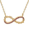Collier en vermeil infini avec oxydes roses - 44cm r&eacute;glable 42 et 40 Artemare