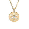 Collier en vermeil pendentif rondelle flocon de neige ajour&eacute; - 39+4cm Artemare
