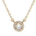 Colliers sur Artemare : Collier en vermeil pendentif cercle d'oxydes blancs sertis et au centre 1 oxyde blancs sertis - 40+5cm