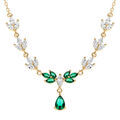 Colliers sur Artemare : Collier en vermeil oxydes vert et blanc et pendentif vert - 42+3cm
