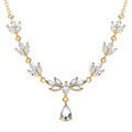 Collier en vermeil avec oxydes blancs et pendentif goutte - 42+3cm Artemare