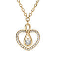 Colliers sur Artemare : Collier en vermeil pendentif coeur contour oxydes blancs et motif infini avec oxyde - 42+3cm