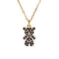 Colliers sur Artemare : Collier en vermeil ourson oxydes bleus - 38+6cm