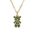 Colliers sur Artemare : Collier en vermeil ourson oxydes verts - 38+6cm