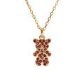 Colliers sur Artemare : Collier en vermeil ourson oxydes roses - 38+6cm