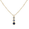 Colliers sur Artemare : Collier en vermeil pendant d&eacute;grad&eacute; d'oxydes bleus - 42+3cm